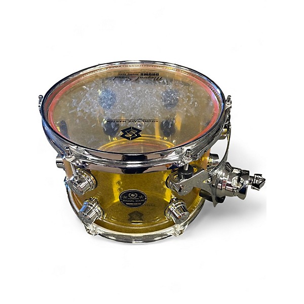 Used Soundwave Master 5 Piece Ice Crystal Acrylic Shell Pack Amber Drum Kit