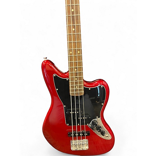 Used Squier JAGUAR BASS red Electric Bass Guitar