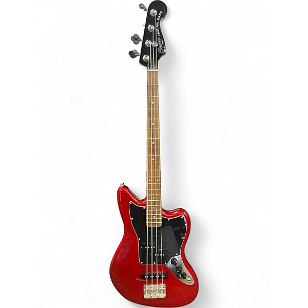 Used Squier JAGUAR BASS red Electric Bass Guitar