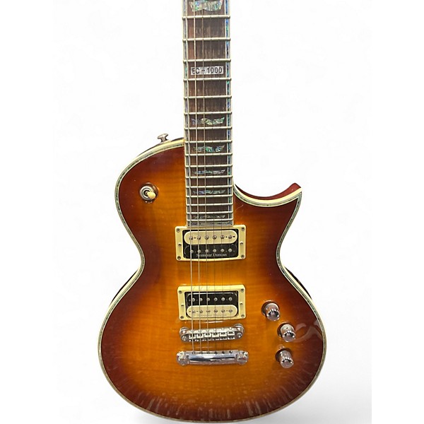 Used ESP LTD EC1000 Deluxe Tobacco Sunburst Solid Body Electric Guitar