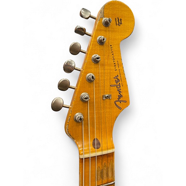 Used 2018 Fender Custom 57 LTD HVY RELIC STRAT FIESTA RED ONER 2 TONE SUNBURST Solid Body Electric Guitar