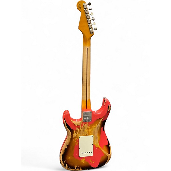 Used 2018 Fender Custom 57 LTD HVY RELIC STRAT FIESTA RED ONER 2 TONE SUNBURST Solid Body Electric Guitar