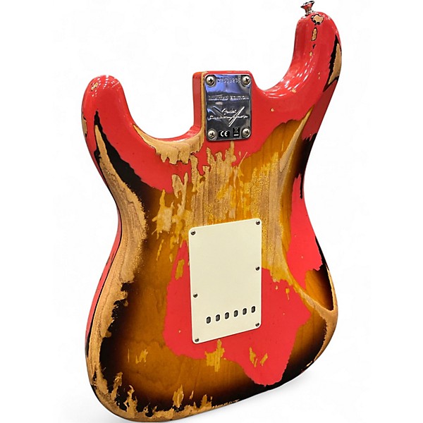 Used 2018 Fender Custom 57 LTD HVY RELIC STRAT FIESTA RED ONER 2 TONE SUNBURST Solid Body Electric Guitar