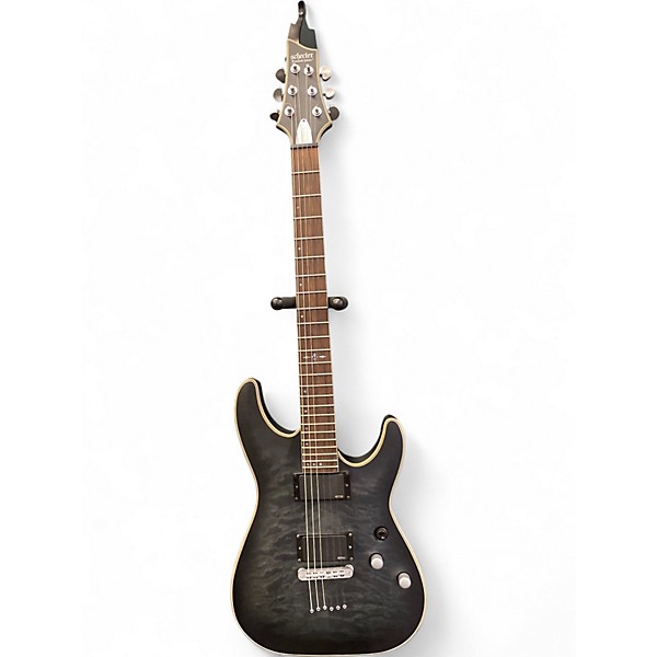 Used Schecter Guitar Research C1 Platinum Trans Black Solid Body Electric Guitar