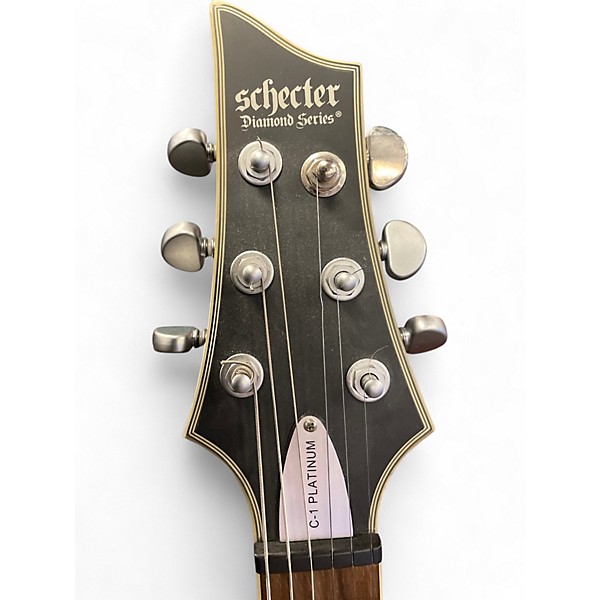 Used Schecter Guitar Research C1 Platinum Trans Black Solid Body Electric Guitar