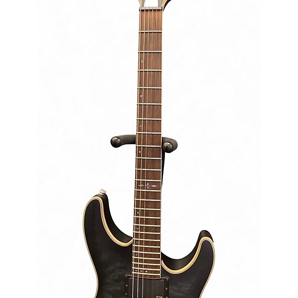 Used Schecter Guitar Research C1 Platinum Trans Black Solid Body Electric Guitar