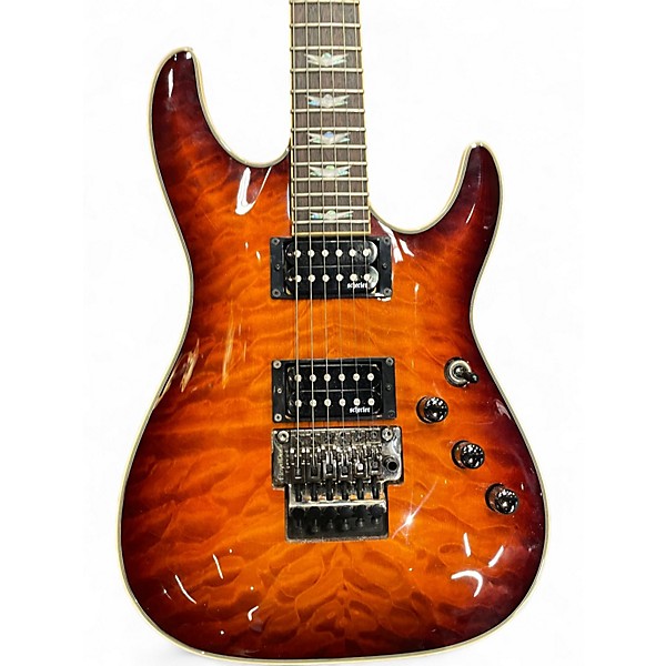 Used Schecter Guitar Research Diamond Series PT Trans Orange Solid Body Electric Guitar