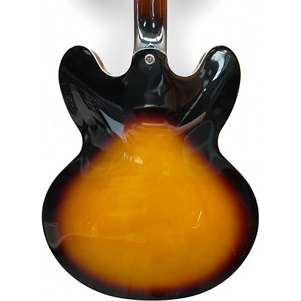Used Epiphone Inspired by Gibson 335 3 Tone Sunburst Hollow Body Electric Guitar