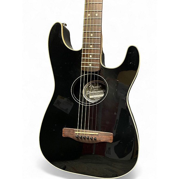 Used Fender STRATOCOUSTIC Black Acoustic Guitar