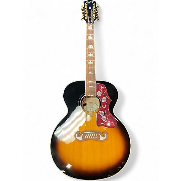 Used Epiphone J200 12 STRING INSPIRED BY GIBSON 2 Color Sunburst 12 String Acoustic Electric Guitar