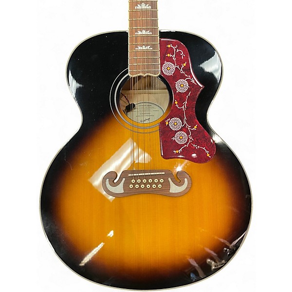 Used Epiphone J200 12 STRING INSPIRED BY GIBSON 2 Color Sunburst 12 String Acoustic Electric Guitar