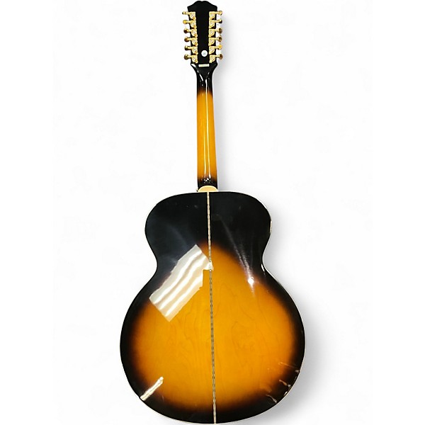 Used Epiphone J200 12 STRING INSPIRED BY GIBSON 2 Color Sunburst 12 String Acoustic Electric Guitar