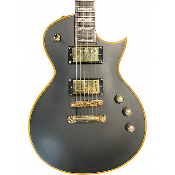 Used 2021 ESP LTD EC1000 Deluxe Black and Gold Solid Body Electric Guitar