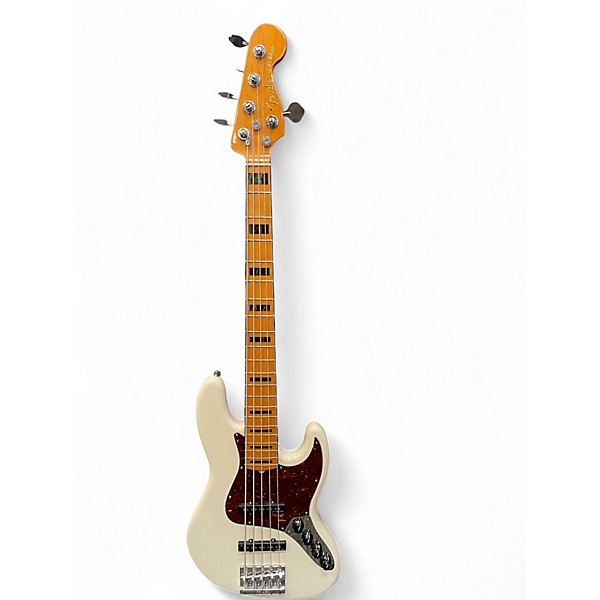 Used Fender American Ultra Jazz Bass V Artic Pearl Electric Bass Guitar