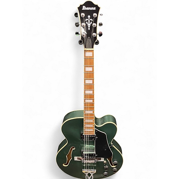 Used Ibanez AF75OLM Olive Green Metallic Solid Body Electric Guitar