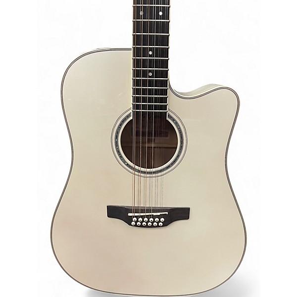 Used Takamine GD37CE Pearl White Acoustic Electric Guitar
