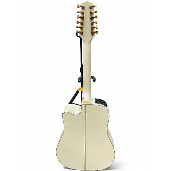 Used Takamine GD37CE Pearl White Acoustic Electric Guitar