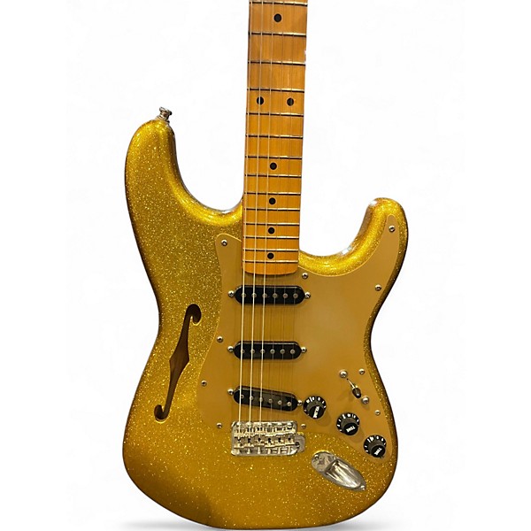 Used Fender Partscaster Gold Glitter Solid Body Electric Guitar