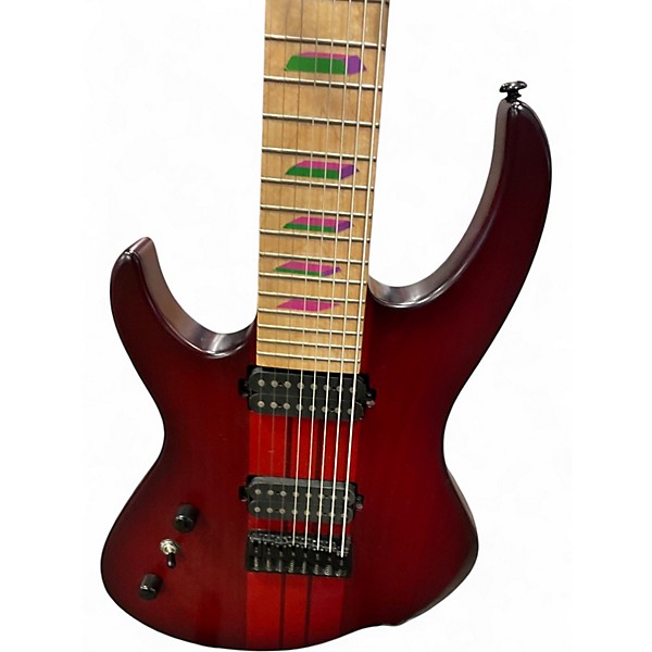 Used Agile INTREPID 8 STRING LH Trans Crimson Red Solid Body Electric Guitar
