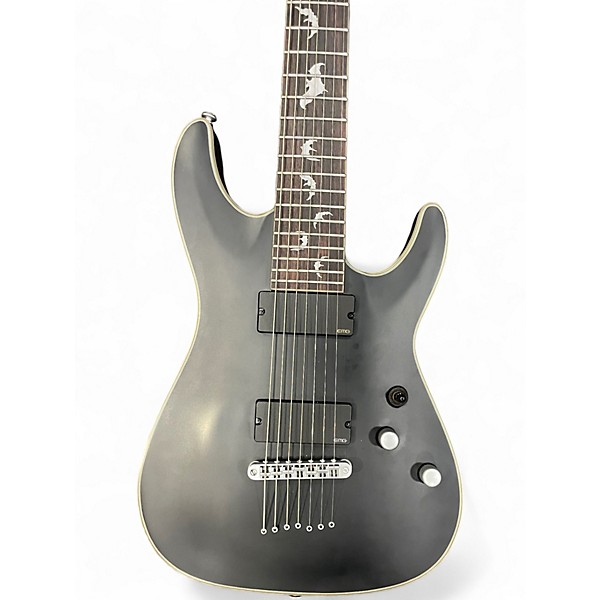 Used Schecter Guitar Research Damien Platinum Black Solid Body Electric Guitar