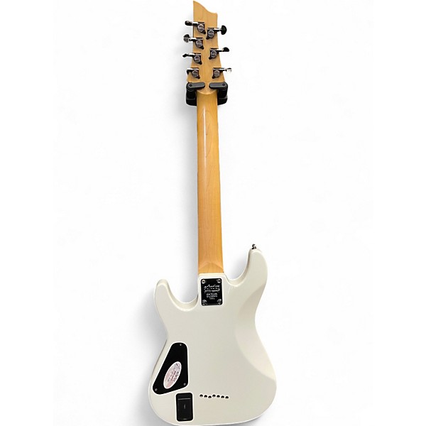 Used Schecter Guitar Research Demon 7 String White Solid Body Electric Guitar