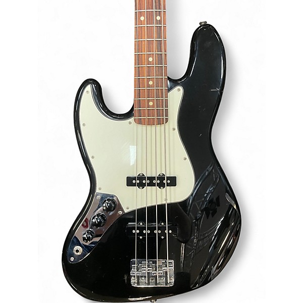 Used Fender Standard Jazz Bass Left Handed Black Electric Bass Guitar