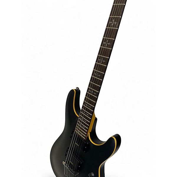 Used Schecter Guitar Research Damien 6 Black Solid Body Electric Guitar