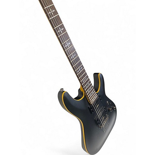Used Schecter Guitar Research Damien 6 Black Solid Body Electric Guitar