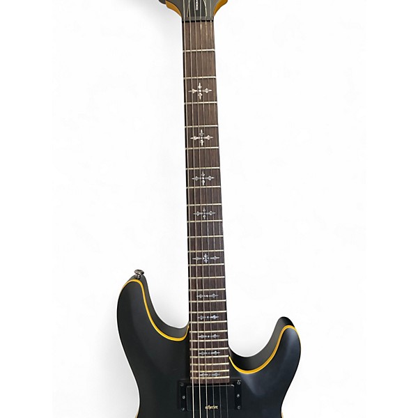 Used Schecter Guitar Research Damien 6 Black Solid Body Electric Guitar