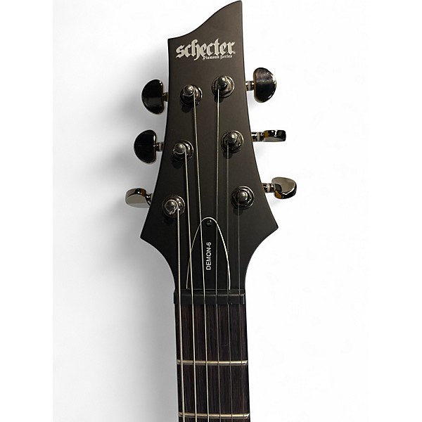 Used Schecter Guitar Research Damien 6 Black Solid Body Electric Guitar