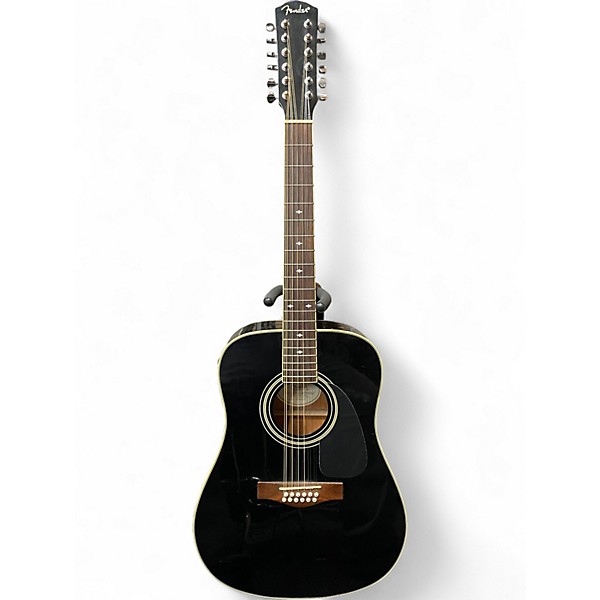 Used Fender dg16e12 Black 12 String Acoustic Guitar