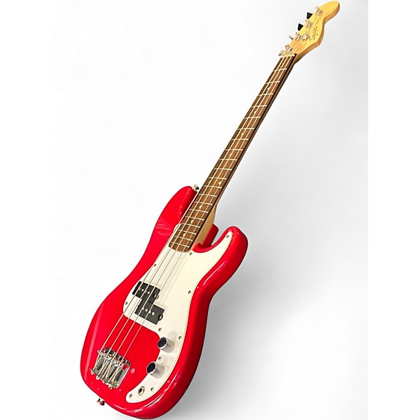 Used 2020s Squier Precision Bass Mini Red Electric Bass Guitar