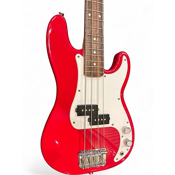 Used 2020s Squier Precision Bass Mini Red Electric Bass Guitar