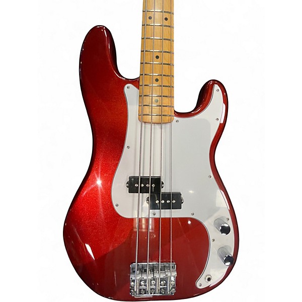 Used Fender Standard Precision Bass Candy Apple Red Electric Bass Guitar