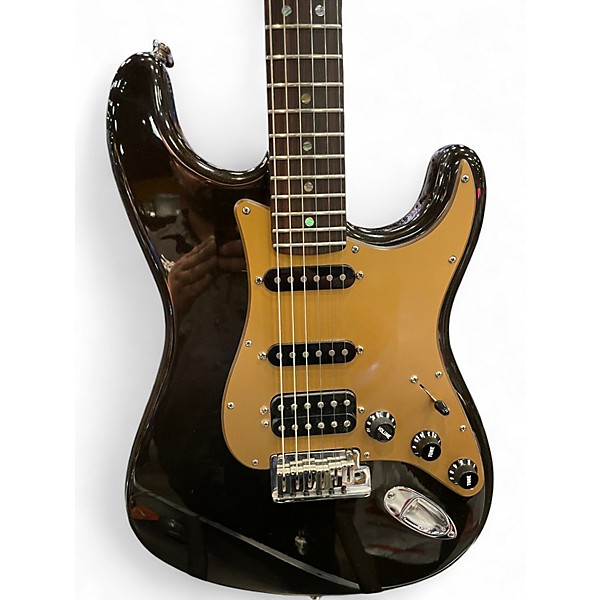 Used 2005 Fender American Deluxe Stratocaster HSS Montego Black Solid Body Electric Guitar