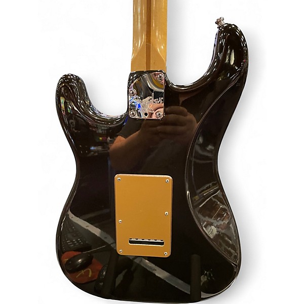 Used 2005 Fender American Deluxe Stratocaster HSS Montego Black Solid Body Electric Guitar