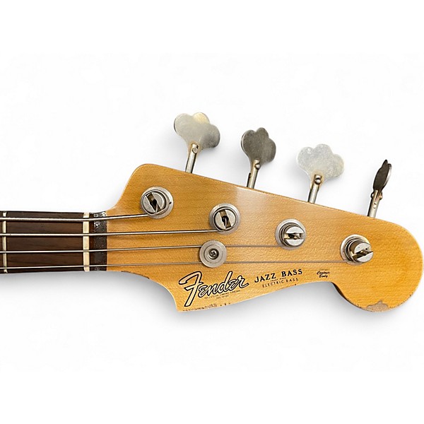 Used 2018 Fender Custom Shop 1960s Jazz Bass Heavy Relic Aged Olympic White Electric Bass Guitar