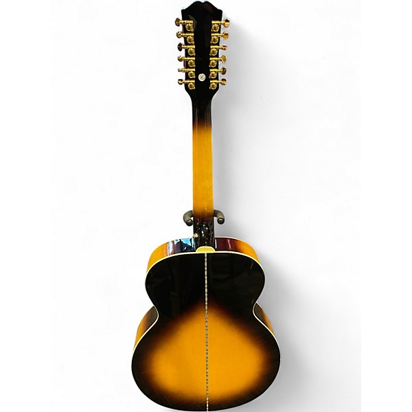 Used Epiphone J200 3 Tone Sunburst 12 String Acoustic Electric Guitar