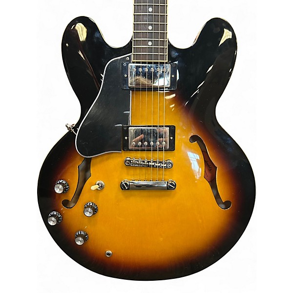 Used Epiphone ES355 Left Handed 2 Tone Sunburst Hollow Body Electric Guitar