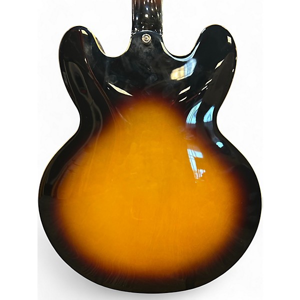 Used Epiphone ES355 Left Handed 2 Tone Sunburst Hollow Body Electric Guitar