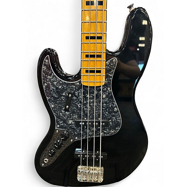 Used Squier Classic Vibe 70s Jazz Bass Left Handed Black Electric Bass Guitar