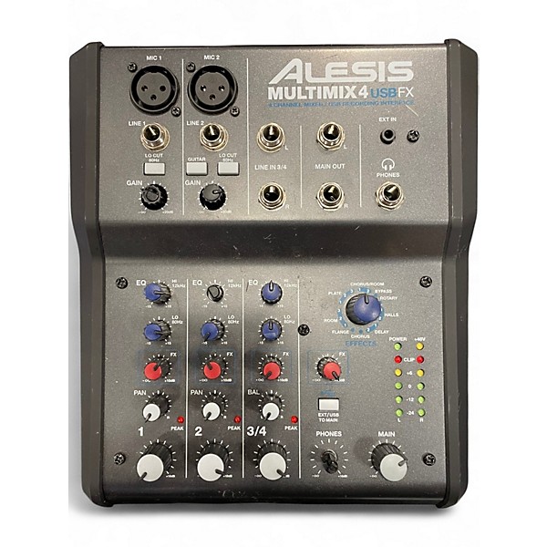 Used Alesis MultiMix 4 USB FX 4-Channel Unpowered Mixer