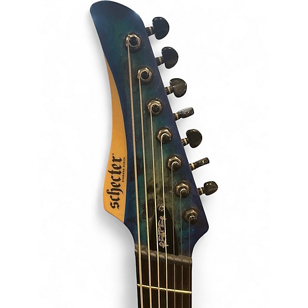 Used Schecter Guitar Research Reaper 7 MS Sky Burst Solid Body Electric Guitar