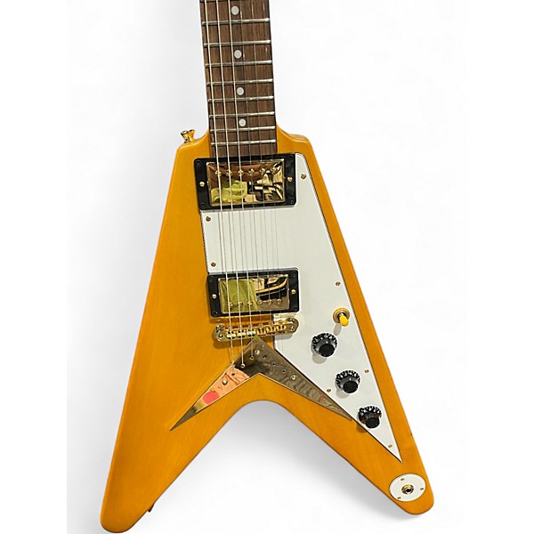 Used Epiphone 1958 Korina Flying V Natural Solid Body Electric Guitar