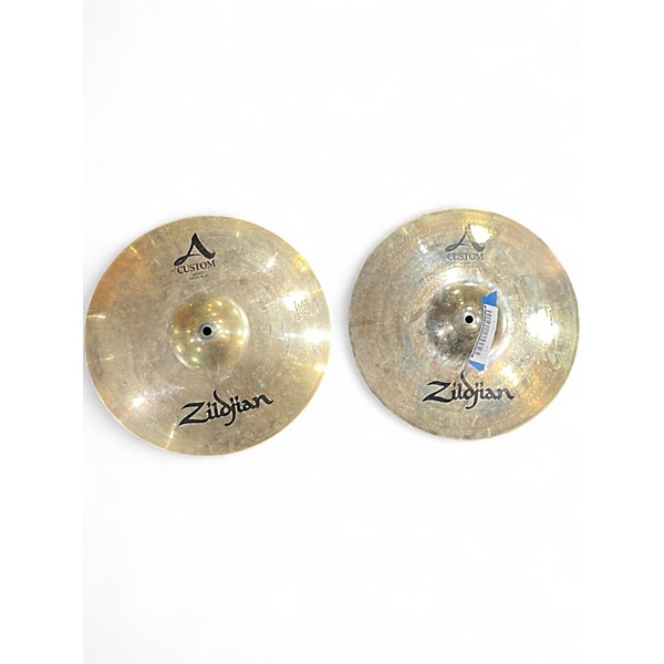 Used Zildjian 14in A Custom Hi Hat Pair Cymbal