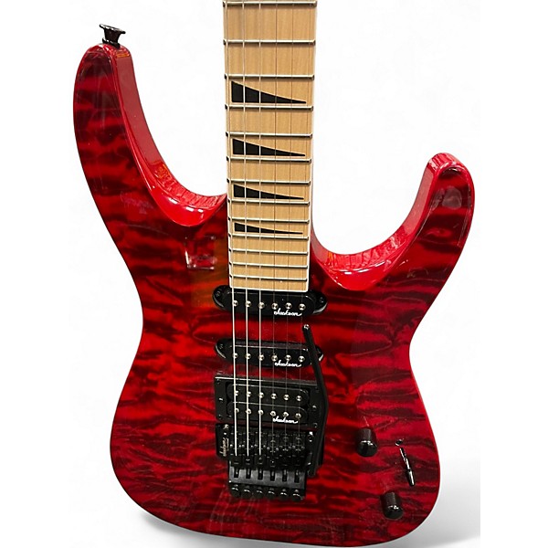 Used Jackson JS34Q Dinky Trans Red Solid Body Electric Guitar