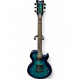 Used Schecter Guitar Research Solo Ocean Blue Burst Solid Body Electric Guitar