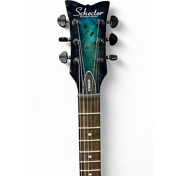 Used Schecter Guitar Research Solo Ocean Blue Burst Solid Body Electric Guitar