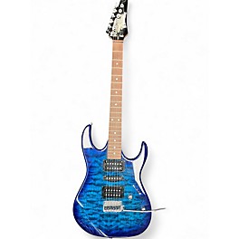 Used Ibanez GRX70QA Trans Blue Solid Body Electric Guitar