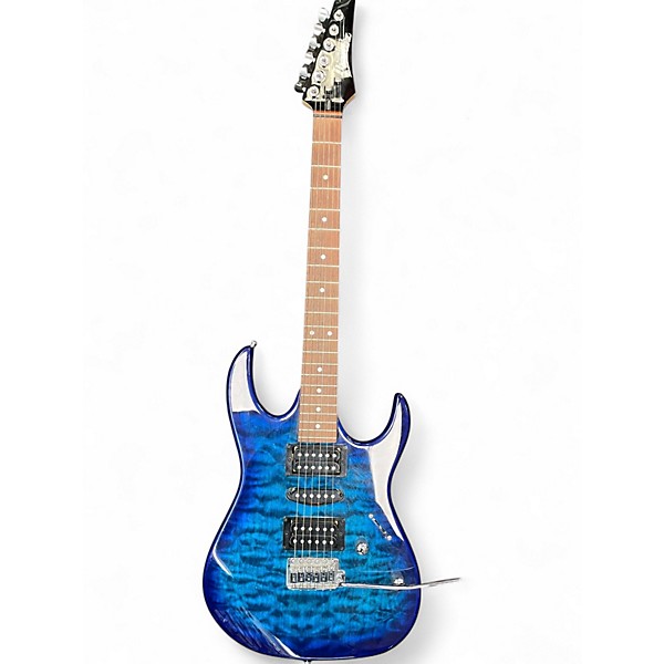 Used Ibanez GRX70QA Trans Blue Solid Body Electric Guitar